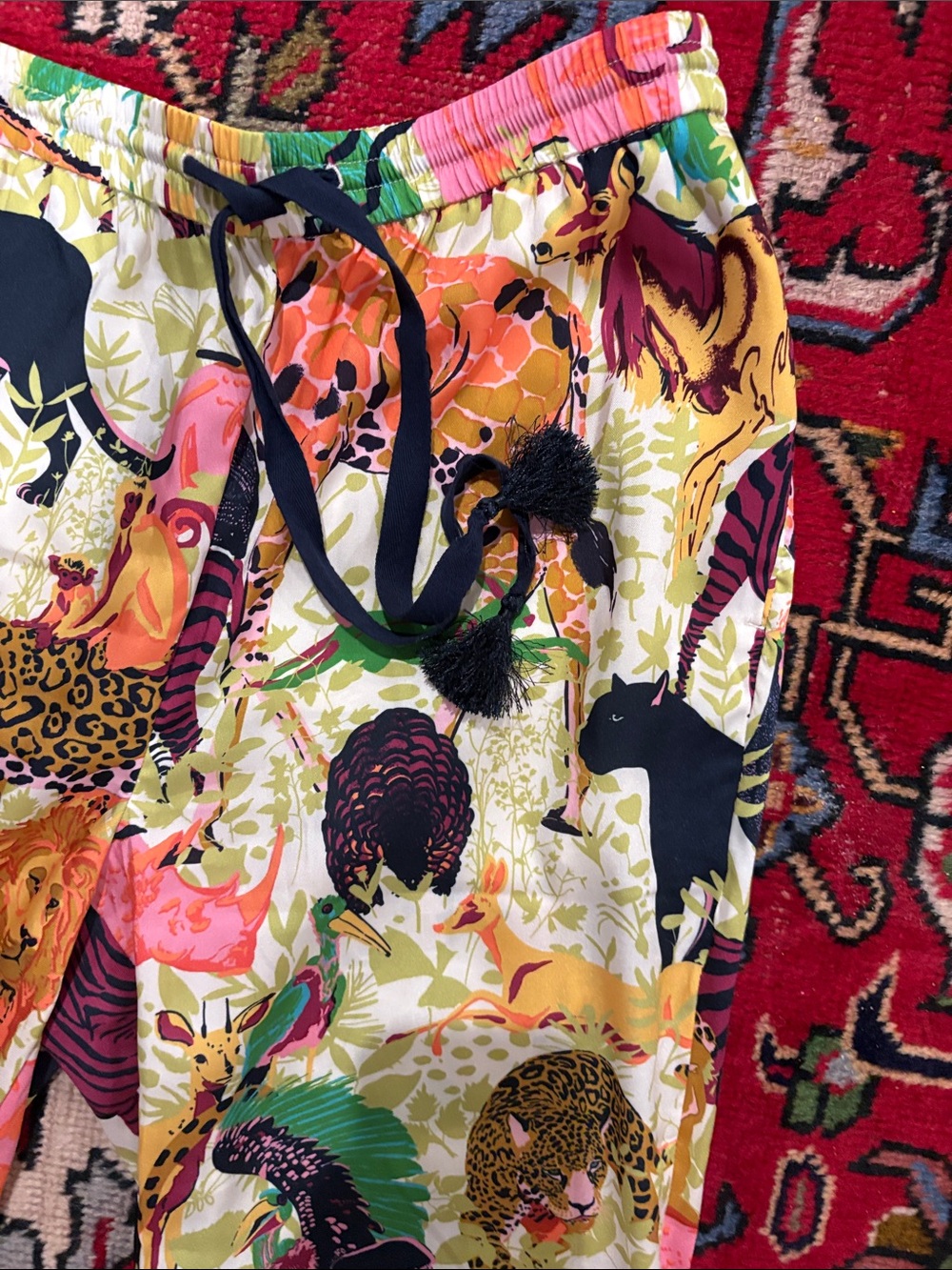J. Crew Ratti Safari print drawstring pants size 6 - Picture 3 of 5